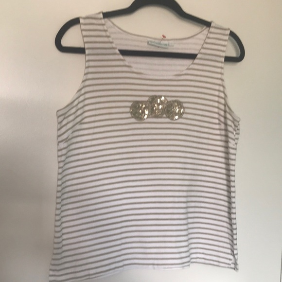 Lulu-B Tops - Lulu B striped tank sequin size L large